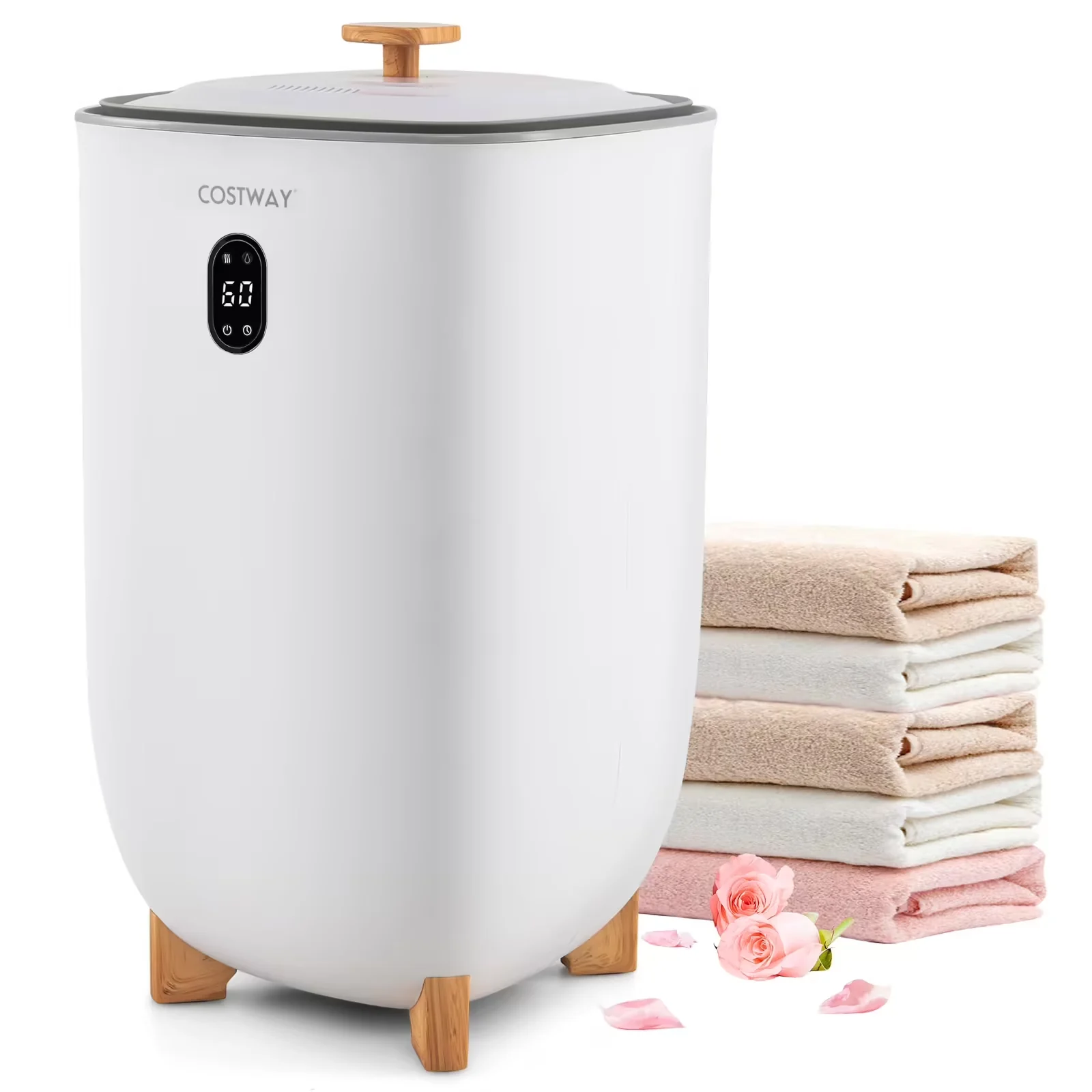 Cosytway 35L Large Towel Warmer Bucket Home Towel Warmer for Wet Tower White