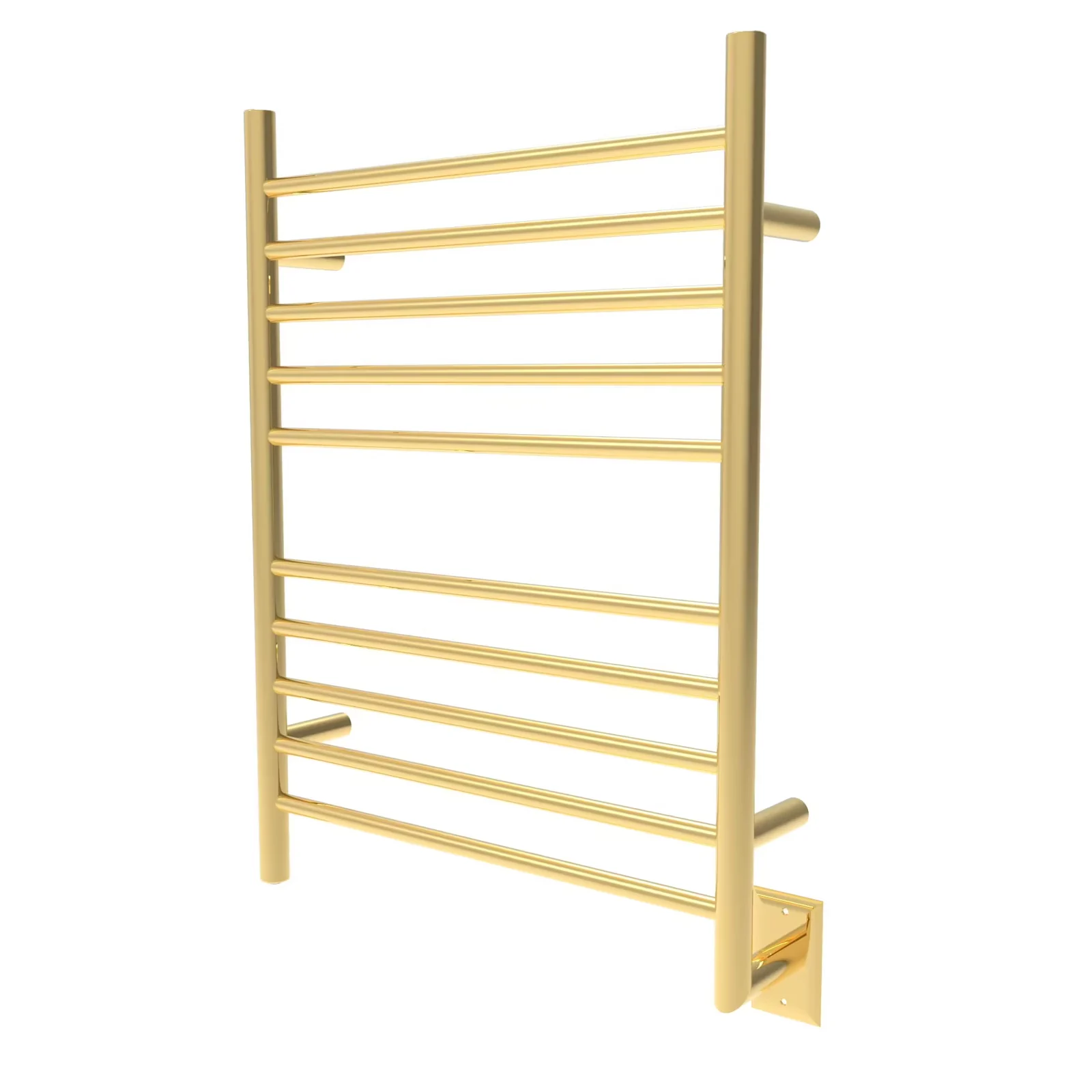Amba Products 33.5" Gold Hardwired Straight 10 Polished Bar Towel Warmer