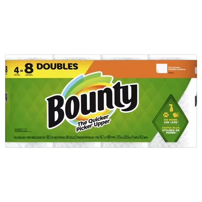 Bounty 6034679 58 Sheet 2 ply Full Sheet Paper Towels, Pack of 4 - Case of 6