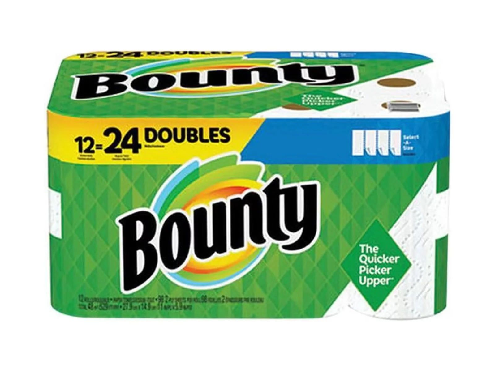 Bounty Select-A-Size Paper Towels, White, 12 Double Rolls