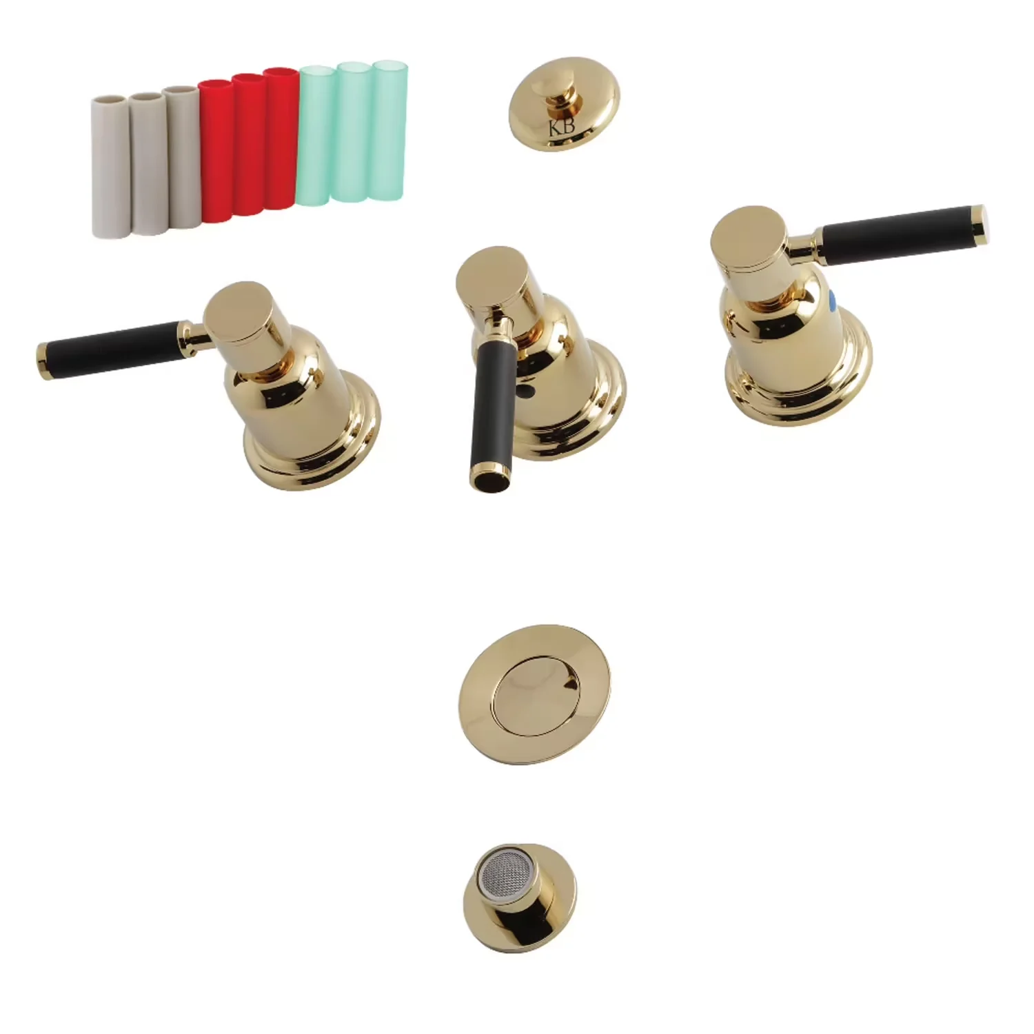Kingston Brass Kaiser KB6322DKL 3-Handle Bidet Faucet, Polished Brass