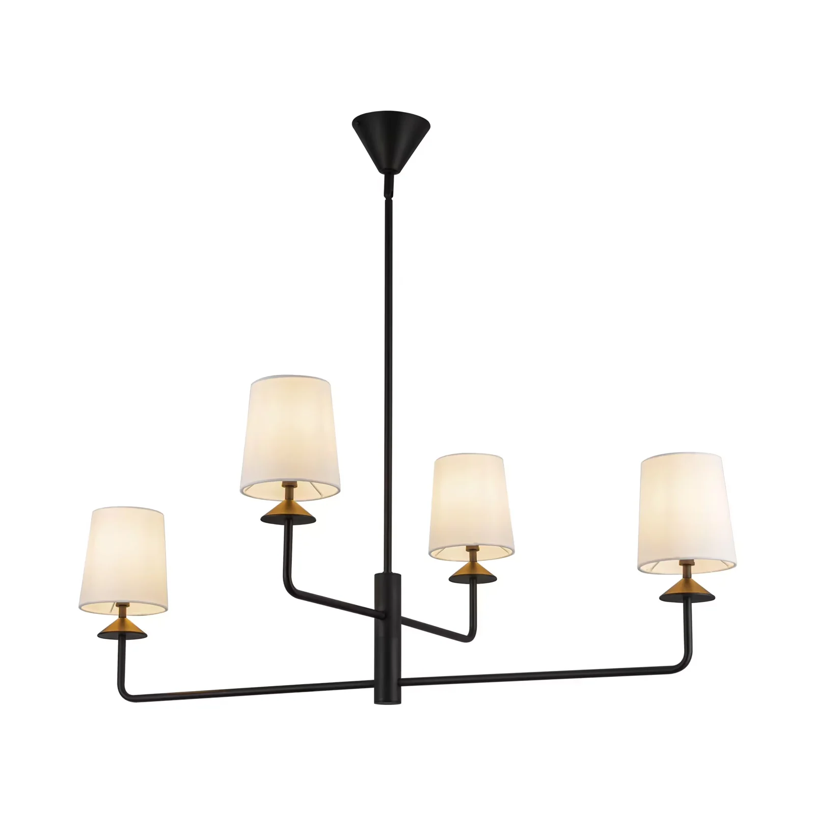 Alora Lighting Ch497445 Bridgette 4 Light 44" Wide Chandelier - Matte Black / White Linen