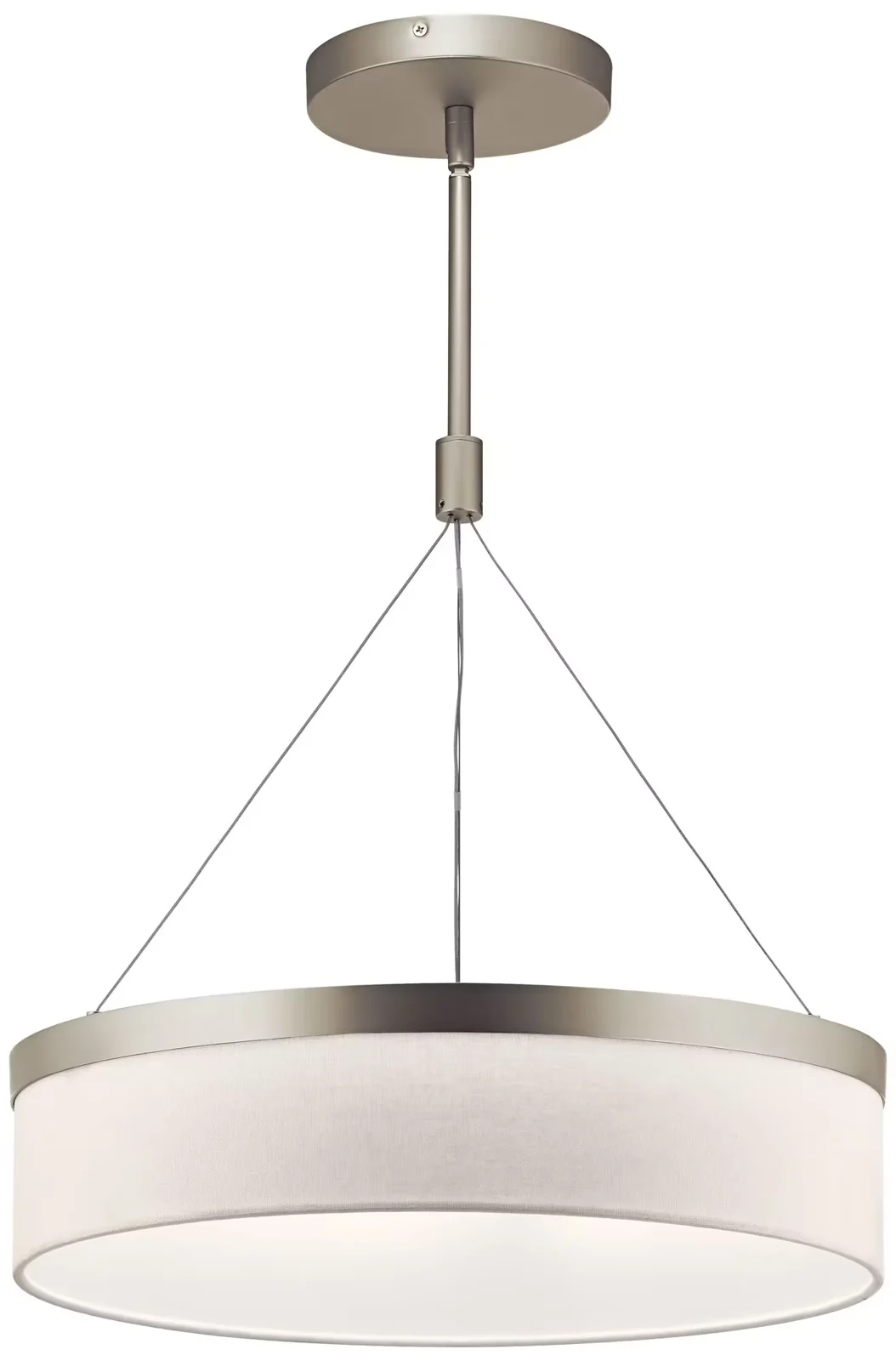 42297SNLED-Kichler Lighting-Mercel - Pendant 3 Light White Linen Fabric - with Transitional inspirations - 18.5 inches tall by 18.5 inches wide-Satin
